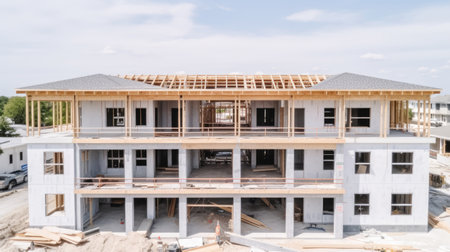 construction site, residential buildings at construction siteの素材