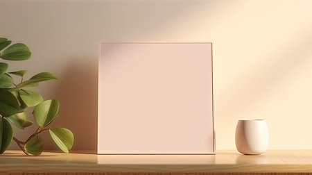 photoframe on table in light modern room.の素材