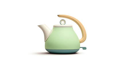 modern electric kettle isolated on white background.の素材