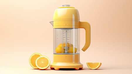 Electric juicer with fresh juice and fruitsの素材
