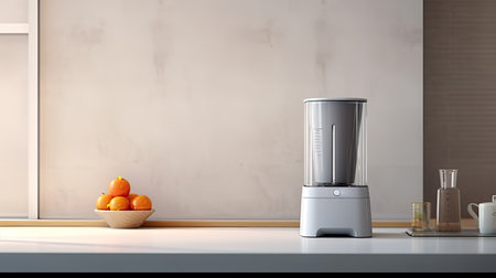modern electric juicer with fruits on the kitchenの素材