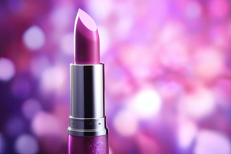 beauty lipstick on pink background, ai generatedの素材