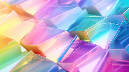 rainbow pastel pentagon blocks background. texture with pentagonの素材