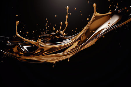 product splash on black background. Liquid paintの素材