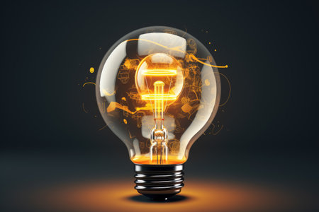 Creative light bulb on the light background.の素材