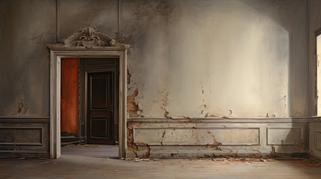 renovation concept , restoration old walls with paintingsの素材