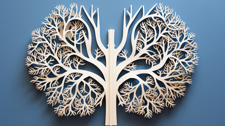 human lungs with plants, health and disease concept.の素材