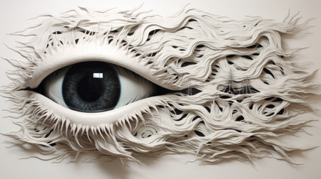 white human eye organ, paper cut designの素材