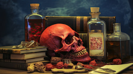 medical vintage old dark background. health careの素材