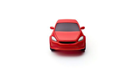 model of retro vintage red car on whiteの素材