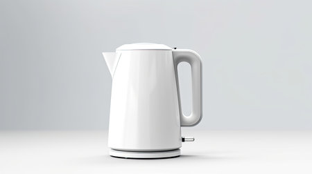 modern electric kettle isolated on white background.の素材