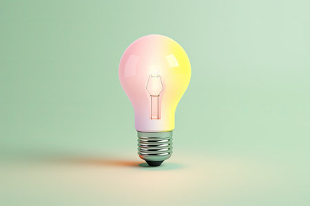 Creative light bulb on the light background.の素材