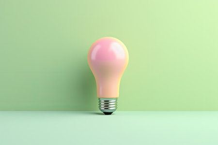 Creative light bulb on the light background.の素材