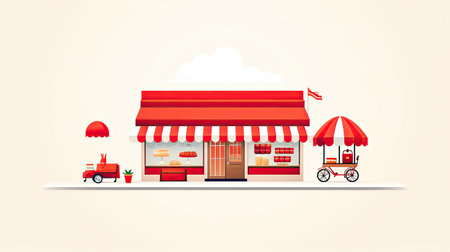 Store building. Online shopping concept. ai generatedの素材