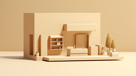 Store building. Online shopping concept. ai generatedの素材
