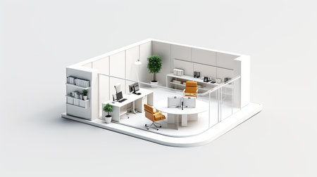 office model with the white background, ai generatedの素材