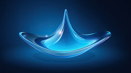 blue water drop on a black background.の素材