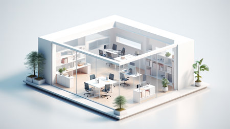office model with the white background, ai generatedの素材