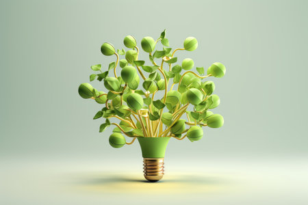 eco light bulb with leaf . environmental and eco worldの素材