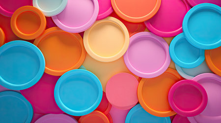 rainbow multicolor circles background. texture with circlesの素材