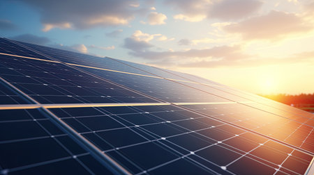 solar panels system for renewable energy concepts.の素材
