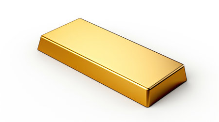 gold bar isolated on a white background.の素材