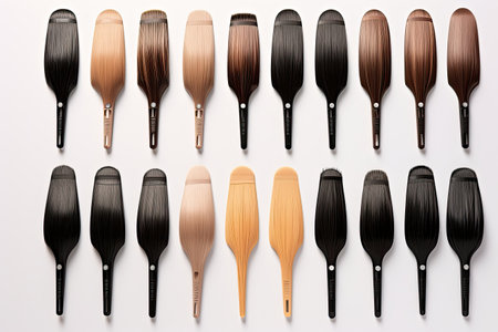 Hair color palette with a range of different swatches, ai generatedの素材