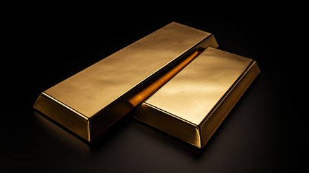 stack of gold bars isolated on a white background.の素材
