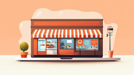 Store building. Online shopping concept. ai generatedの素材