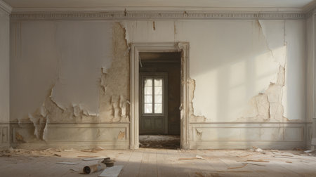 renovation concept , restoration old walls with paintingsの素材