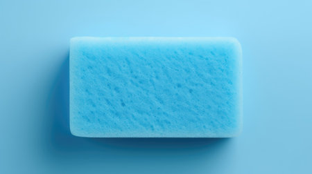 cleaning sponge on blue background. Cleaning supplies.の素材