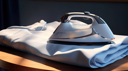 steam electric iron on board in laundry room. ai generatedの素材