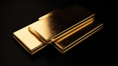 stack of gold bars isolated on a white background.の素材