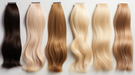 Hair color palette with a range of different swatches, ai generatedの素材