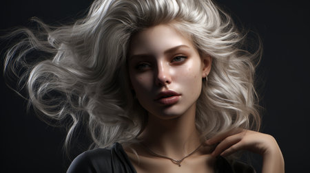 woman with beautiful hair , Hair dyeing. ai generatedの素材