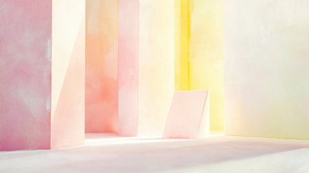 pastel abstract paint strokes in tones of pinks, yellows and white. thick, textured acrylic paint with visible brushstrokesの素材