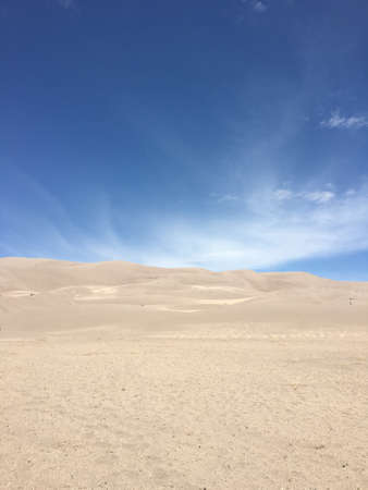 Sandy desert in sand dunesの写真素材