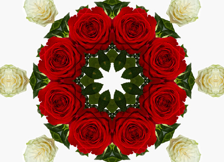 abstract kaleidoscopic pattern,background for design of rosesの写真素材