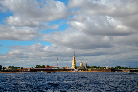 View of the Peter and Paul Fortress on the Neva, St. Petersburgのeditorial素材
