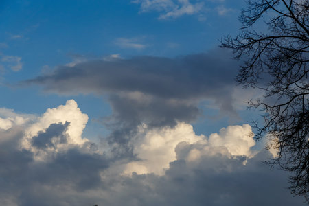 Textured clouds in the sky before sunset