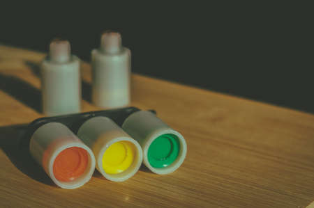 Light pyrotechnics, hunters signal. Cassette for three color signals.の写真素材