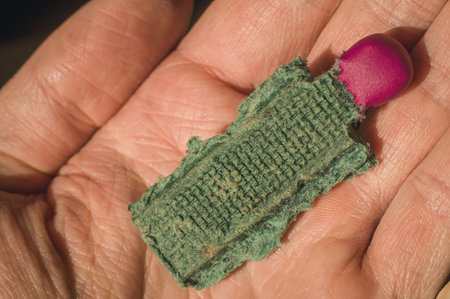 Hunting match in hand. A special means of kindleing a fire in field conditions. Equipment for...