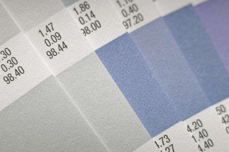 A sample of the chromaticity of the color system. Reference colors of paints. Selective focusの写真素材