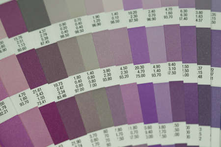 Palette of color shades. A sample of the chromaticity of the colors system. Reference colors of paints. Selective focusの写真素材