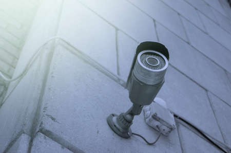 CCTV camera is a private security system. Equipment for video surveillance. Selective focusの写真素材