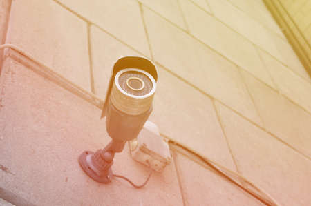 CCTV camera security system of the building. Watching whats happening outside. Selective focusの写真素材