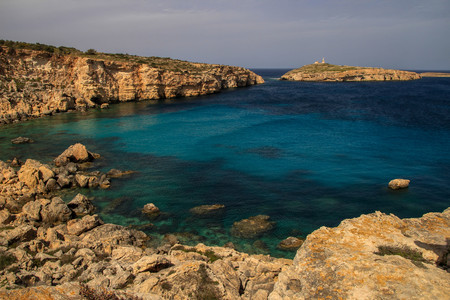 Rocky bay in Maltaの写真素材