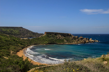 Sandy beach in Maltaの写真素材