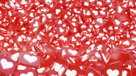 Love illustration many red theme symbol for background romantic cute