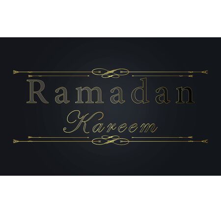 Ramadan Kareem text vector illustration suitable for greeting card, cover, and invitation cad.のイラスト素材